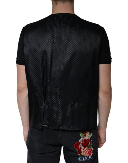 Black Wool Waistcoat Dress Formal Vest-Dolce & Gabbana-LabelTerrace.com