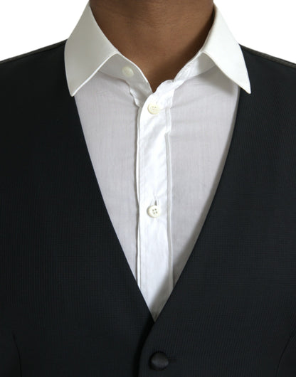 Black Wool Waistcoat Dress Formal Vest-Dolce & Gabbana-LabelTerrace.com