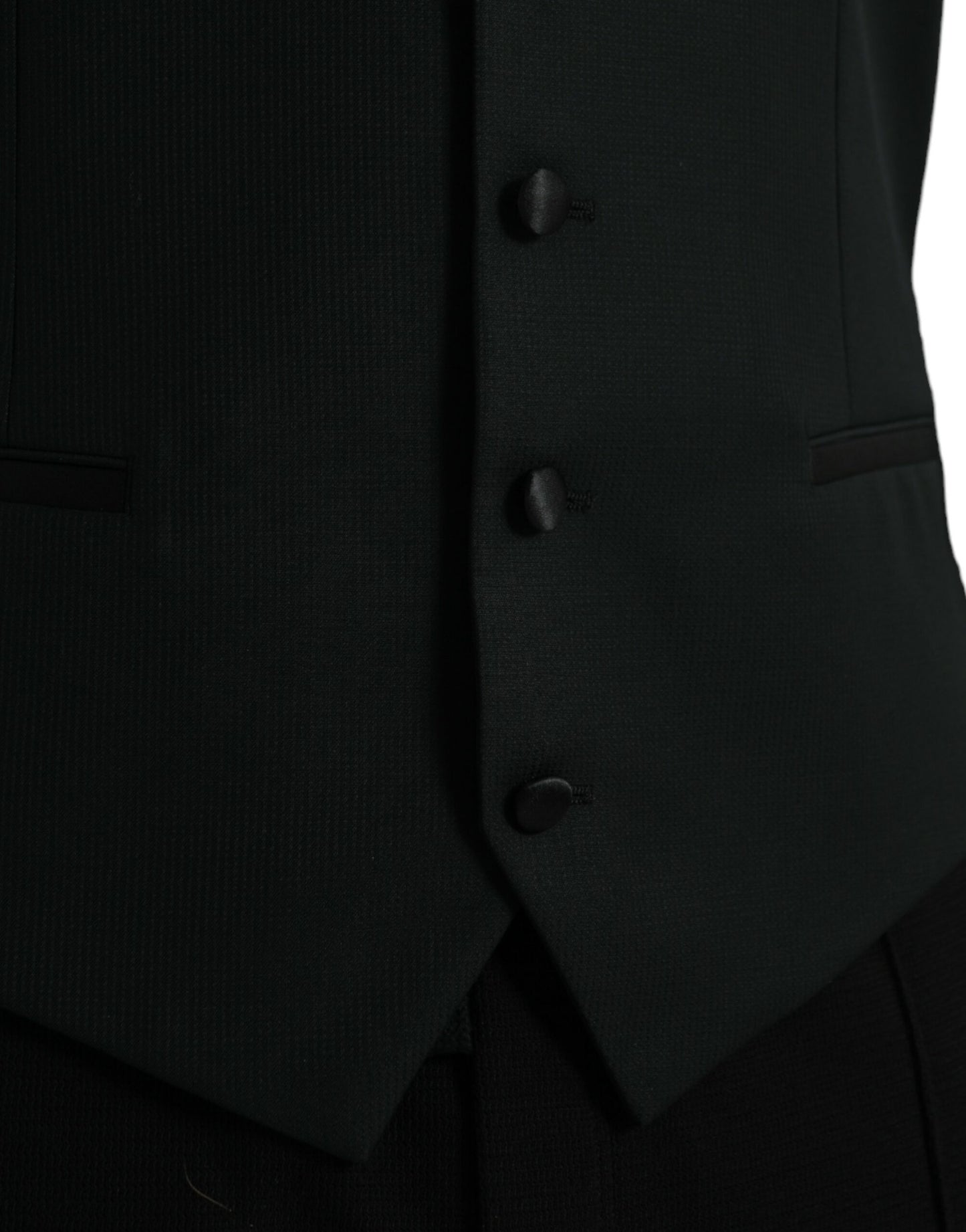 Black Wool Waistcoat Dress Formal Vest-Dolce & Gabbana-LabelTerrace.com