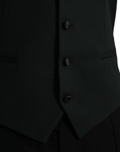 Black Wool Waistcoat Dress Formal Vest-Dolce & Gabbana-LabelTerrace.com