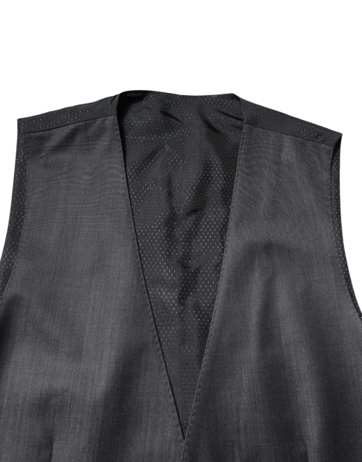 Black Wool Waistcoat Dress Formal Vest-Dolce & Gabbana-LabelTerrace.com