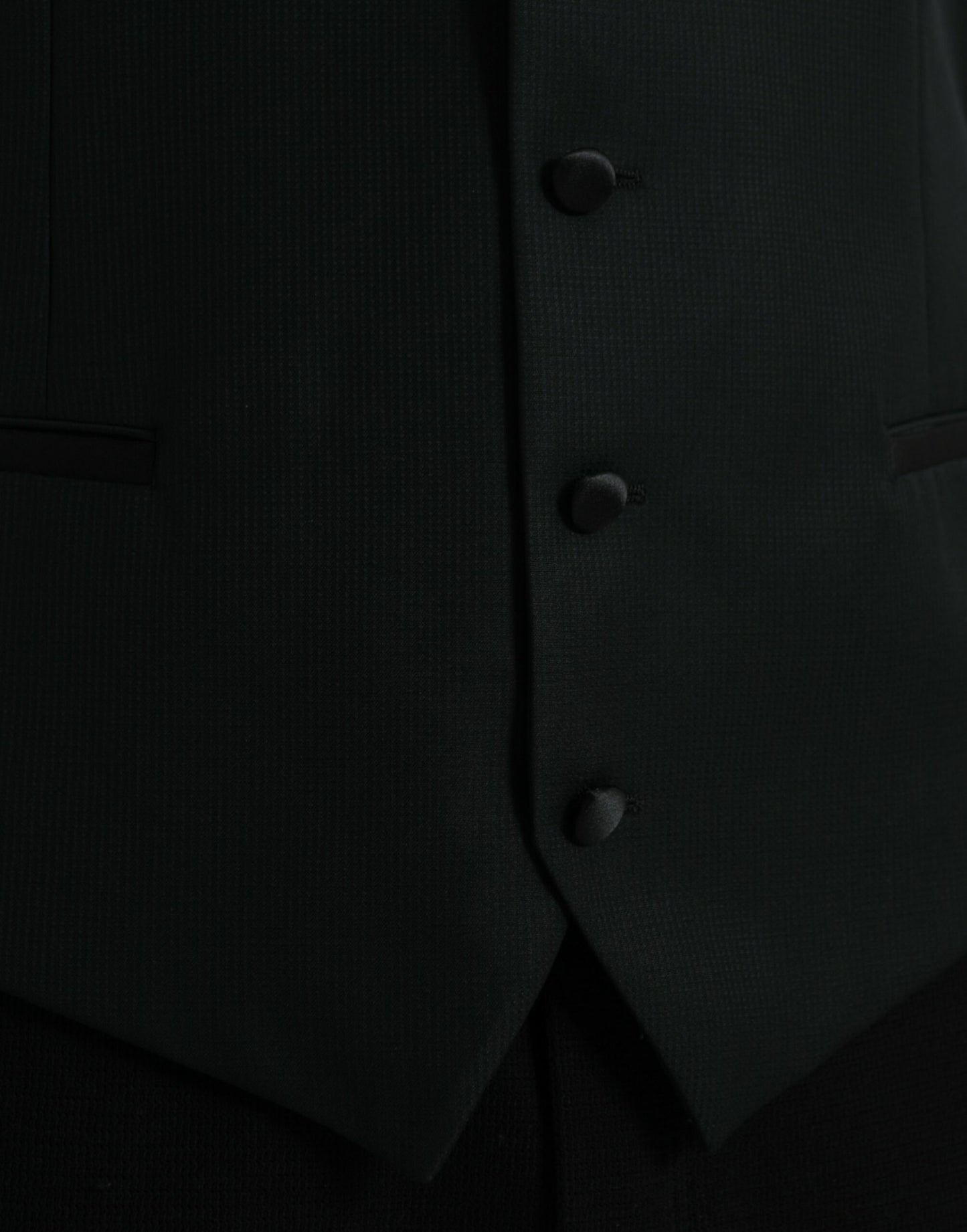 Black Wool Waistcoat Dress Formal Vest-Dolce & Gabbana-LabelTerrace.com