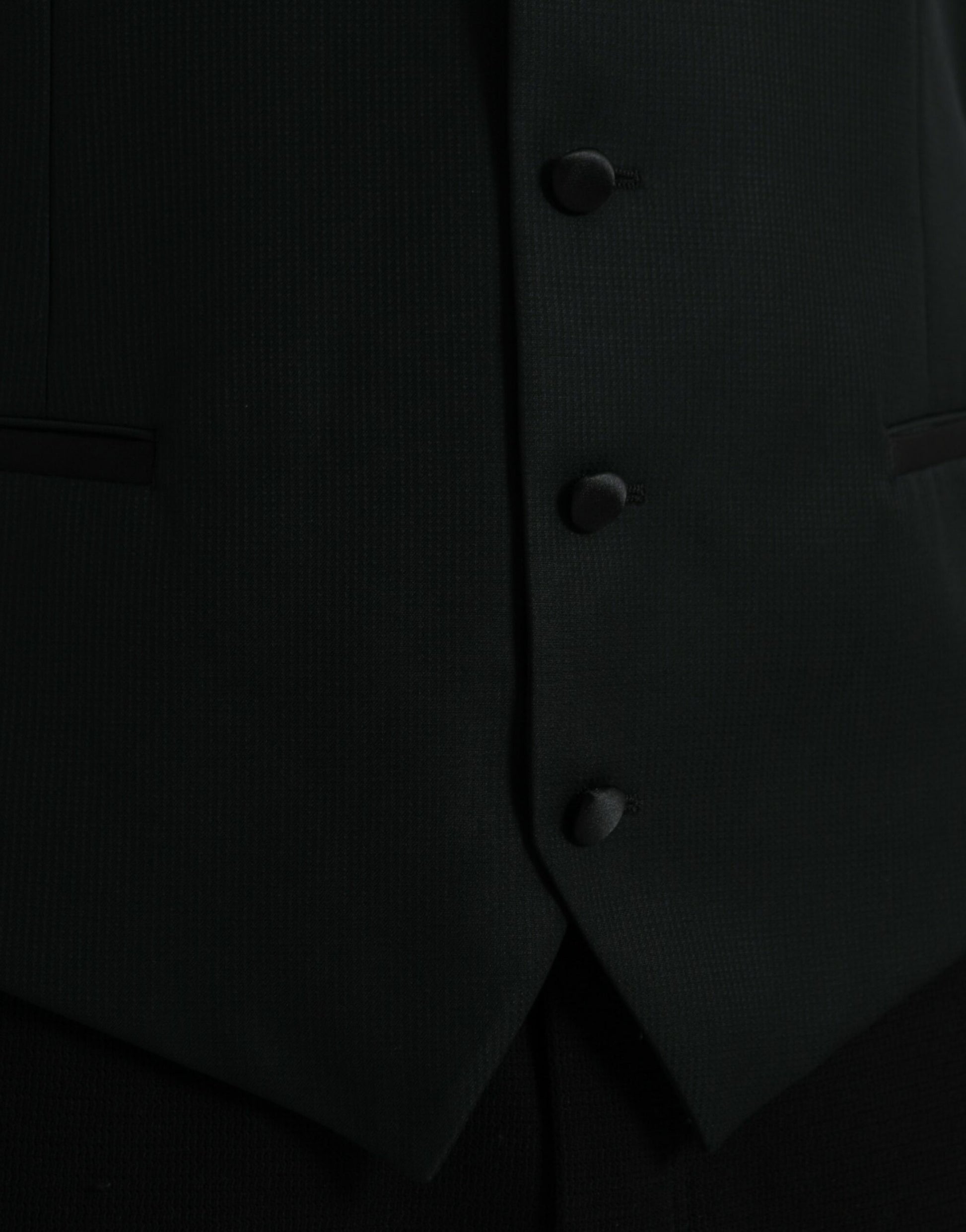 Black Wool Waistcoat Dress Formal Vest-Dolce & Gabbana-LabelTerrace.com