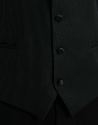 Black Wool Waistcoat Dress Formal Vest-Dolce & Gabbana-LabelTerrace.com