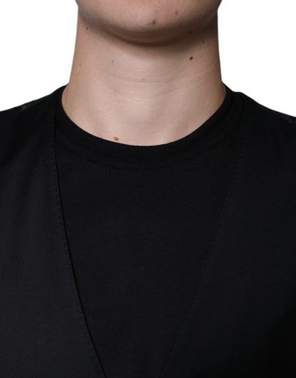 Black Wool Waistcoat Dress Formal Vest-Dolce & Gabbana-LabelTerrace.com