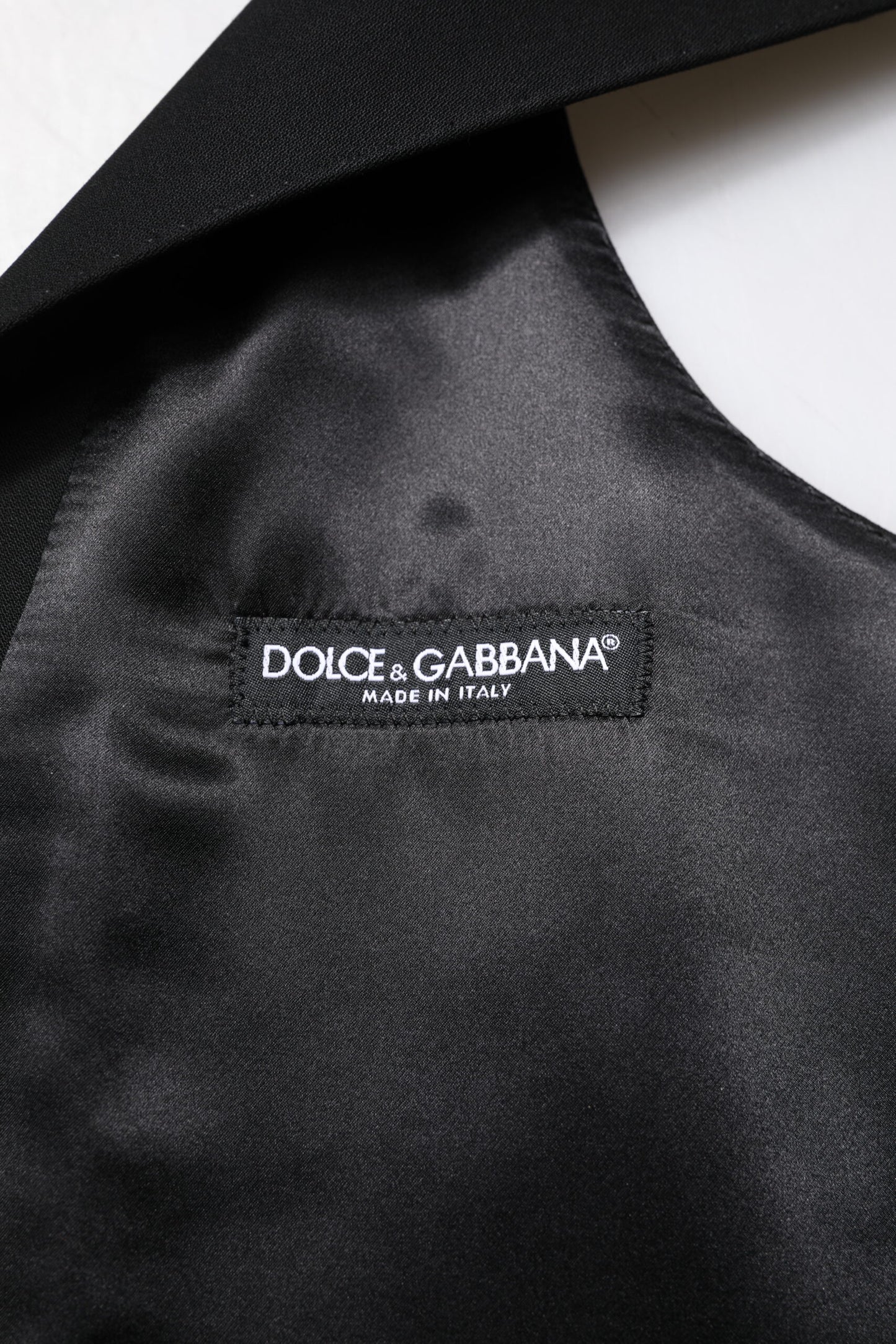 Black Wool Waistcoat Dress Formal Vest-Dolce & Gabbana-LabelTerrace.com