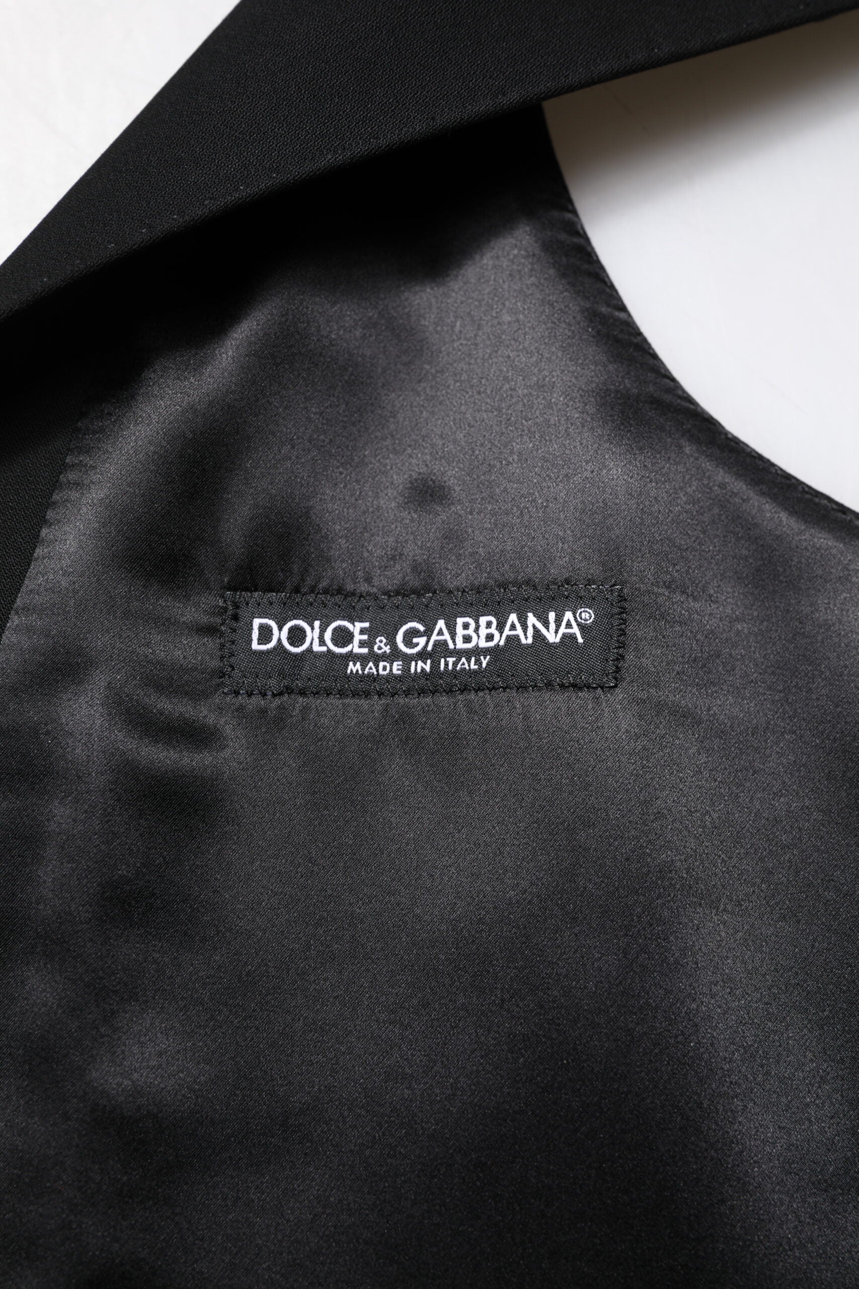 Black Wool Waistcoat Dress Formal Vest-Dolce & Gabbana-LabelTerrace.com