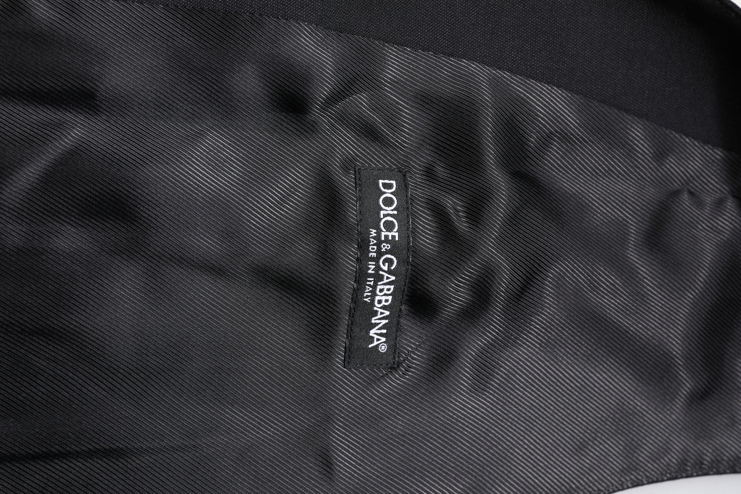 Black Wool Waistcoat Dress Formal Vest-Dolce & Gabbana-LabelTerrace.com