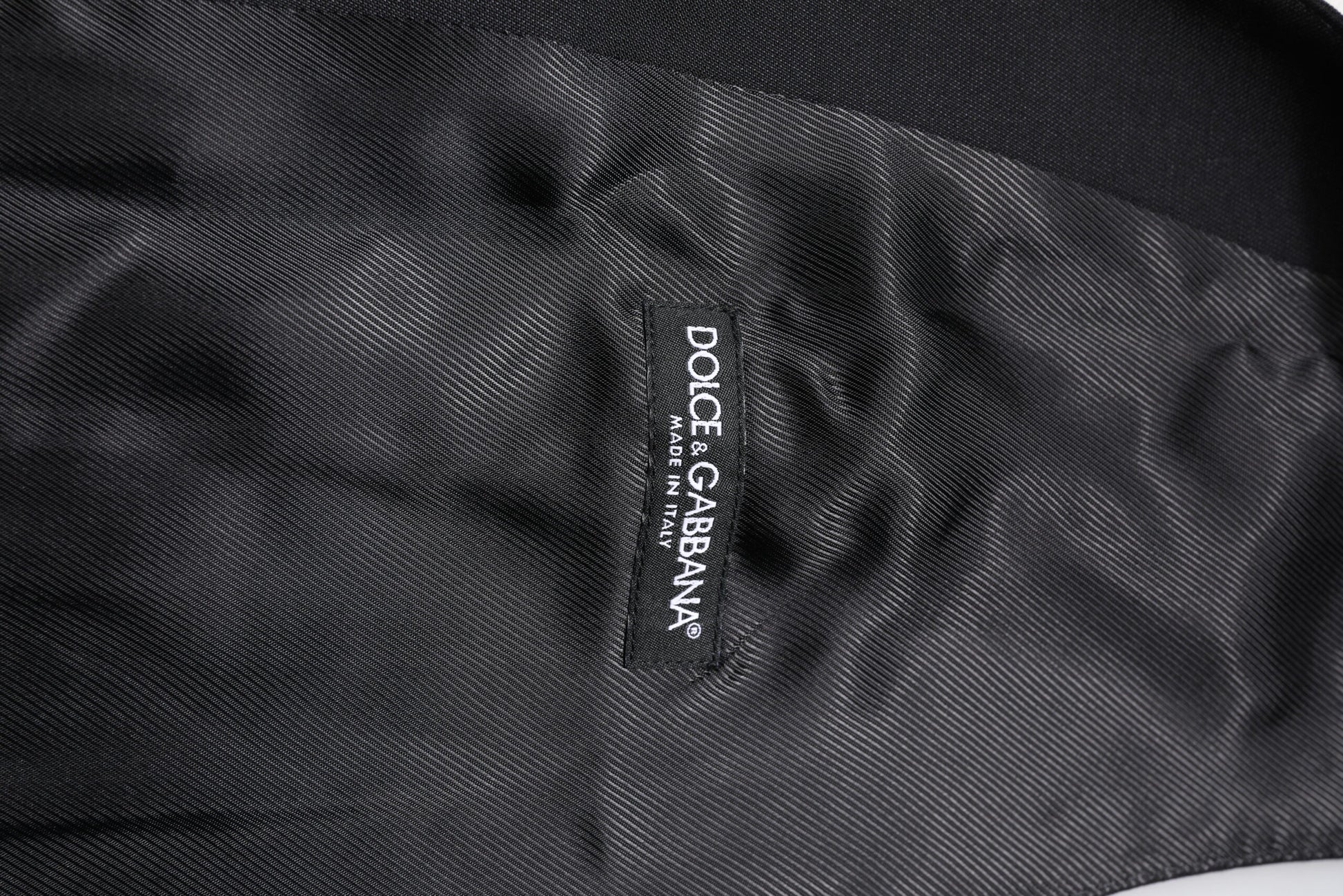 Black Wool Waistcoat Dress Formal Vest-Dolce & Gabbana-LabelTerrace.com