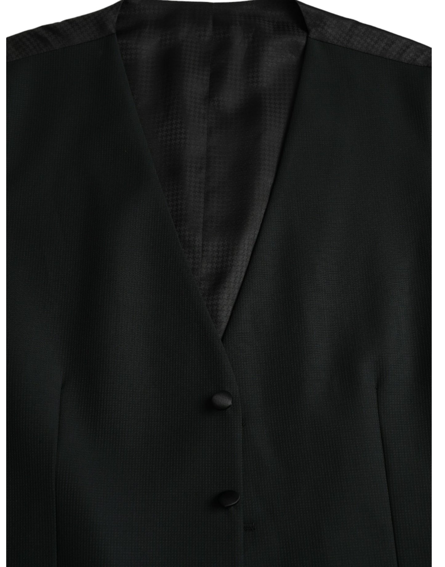 Black Wool Waistcoat Dress Formal Vest-Dolce & Gabbana-LabelTerrace.com