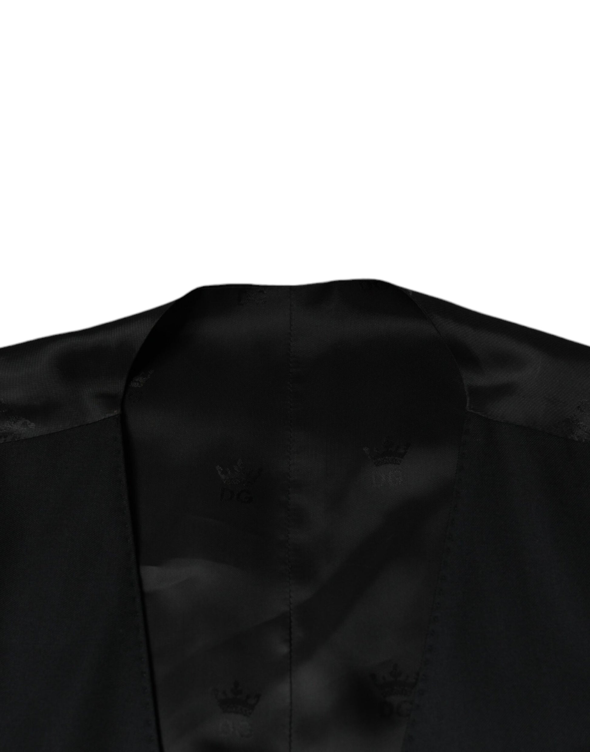 Black Wool Waistcoat Dress Formal Vest-Dolce & Gabbana-LabelTerrace.com