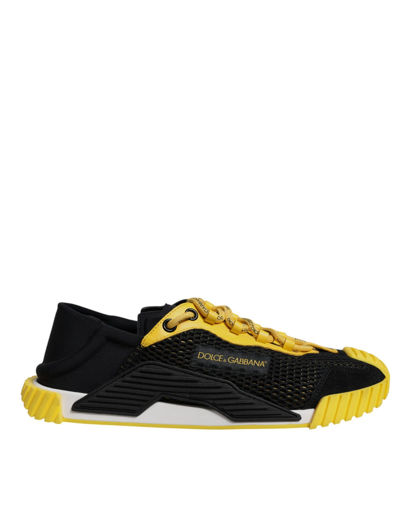 Black Yellow Low Top NS1 Sneakers Shoes-Dolce & Gabbana-LabelTerrace.com