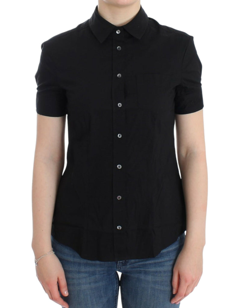 Black cotton shirt top-John Galliano-LabelTerrace.com
