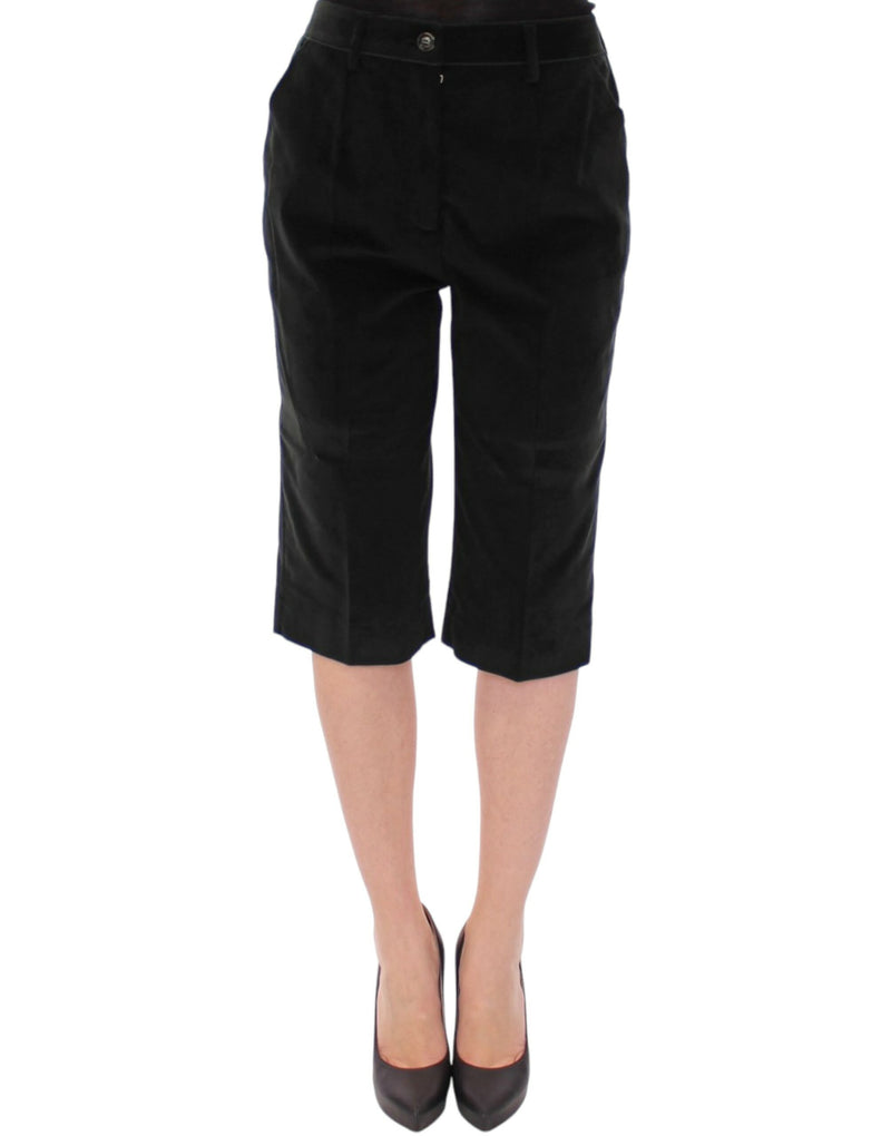 Black cotton shorts pants-Dolce & Gabbana-LabelTerrace.com
