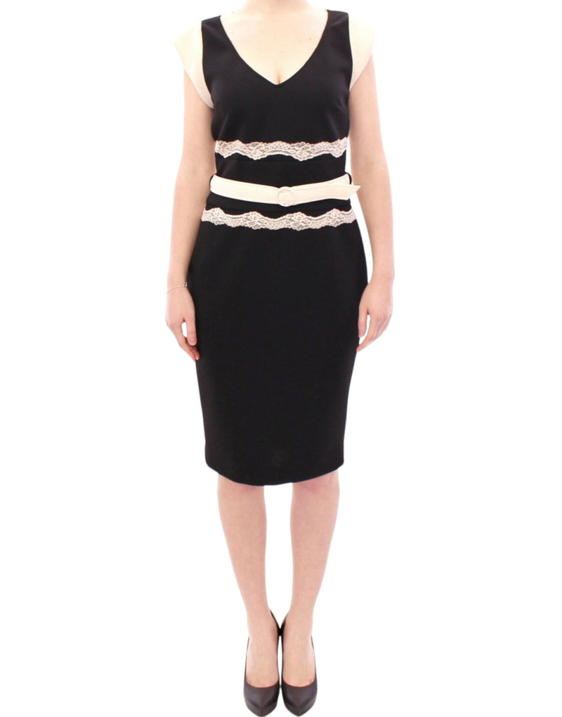 Black lace sheath dress-Cavalli-LabelTerrace.com