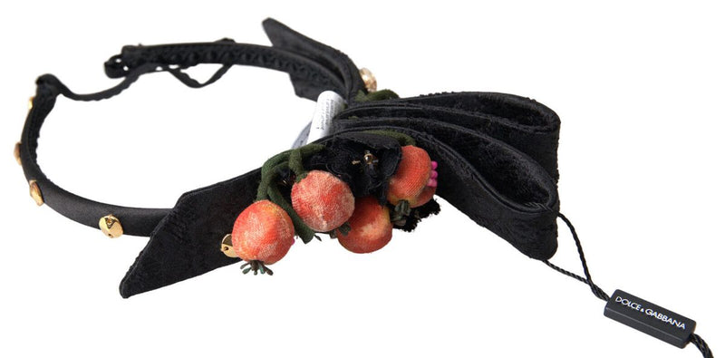 Black with multicolor Fig Fruit Crystal Tiara Diadem Headband-Dolce & Gabbana-LabelTerrace.com