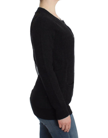 Black wool cardigan