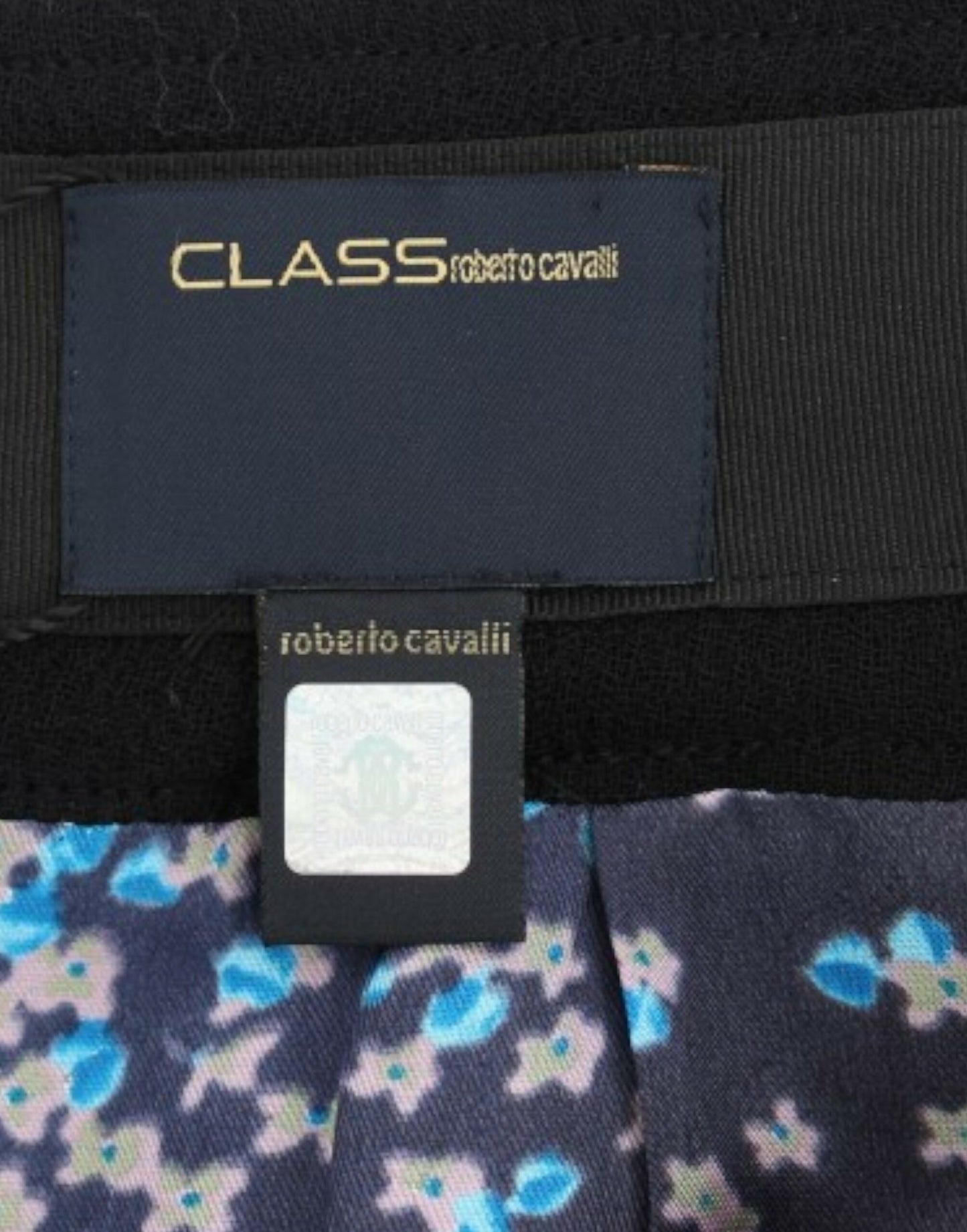 Black wool pencil skirt-Cavalli-LabelTerrace.com