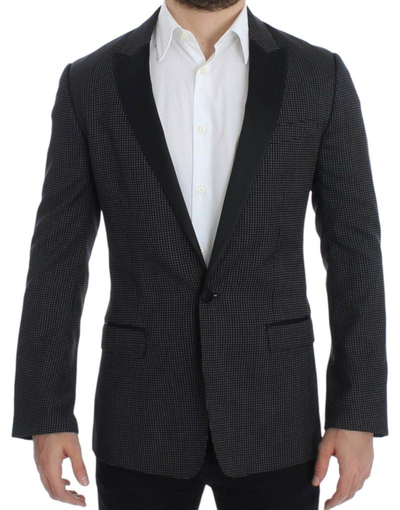 Black wool slim MARTINI blazer-Dolce & Gabbana-LabelTerrace.com