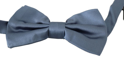 Blue 100% Silk Adjustable Neck Papillon Bow tie-Dolce & Gabbana-LabelTerrace.com
