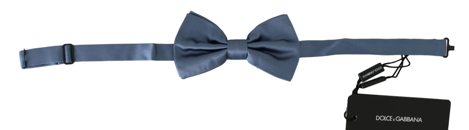 Blue 100% Silk Adjustable Neck Papillon Bow tie-Dolce & Gabbana-LabelTerrace.com