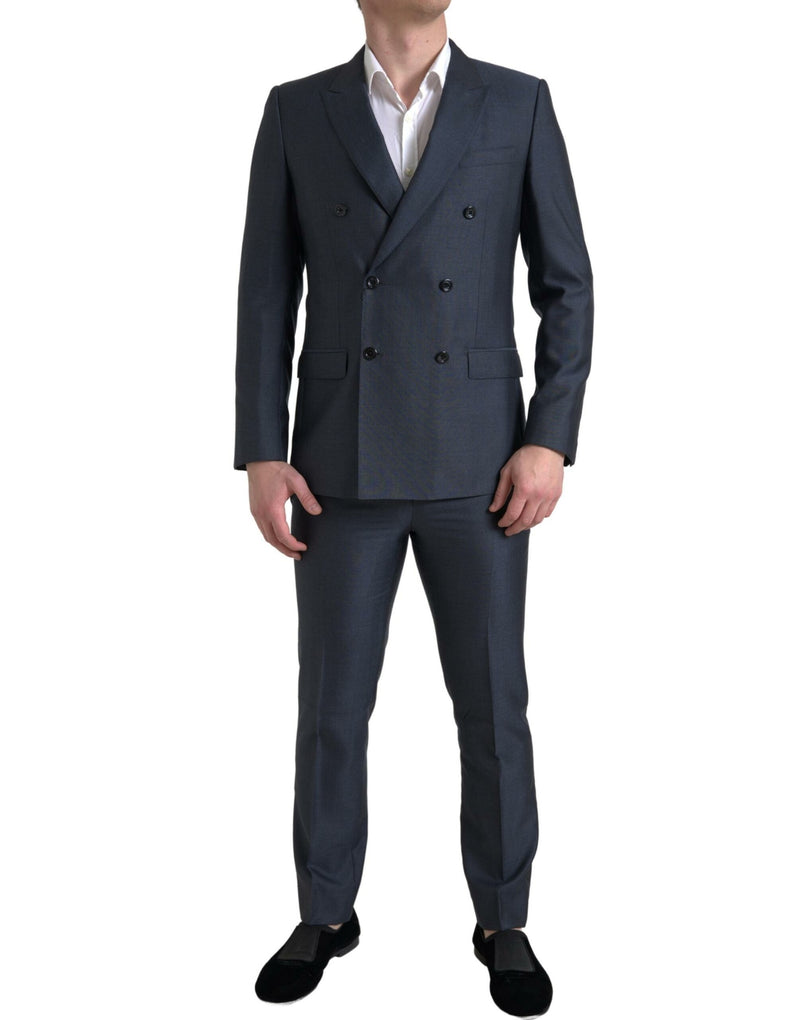 Blue 2 Piece Double Breasted MARTINI Suit-Dolce & Gabbana-LabelTerrace.com