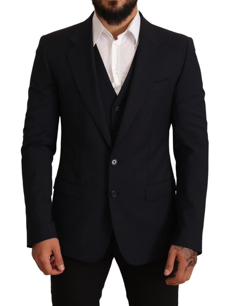 Blue 2 Piece MARTINI Blazer Suit Jacket-Dolce & Gabbana-LabelTerrace.com