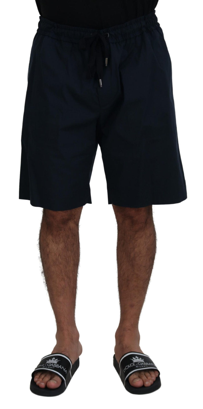Blue Bermuda Mid Waist Casual Shorts-Dolce & Gabbana-LabelTerrace.com