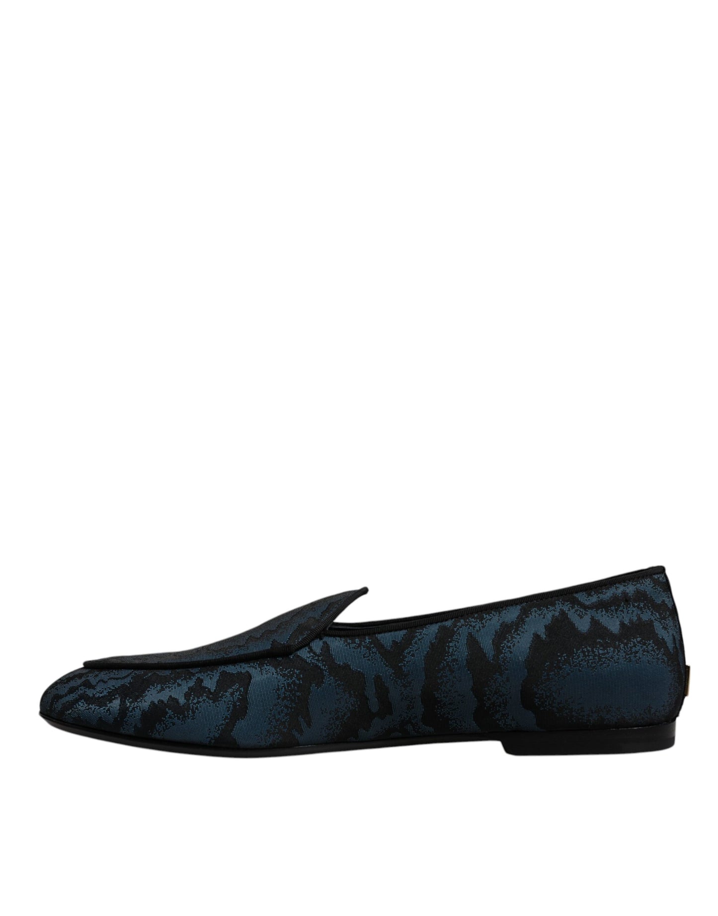 Blue Black Flats Men Loafers Dress Shoes-Dolce & Gabbana-LabelTerrace.com