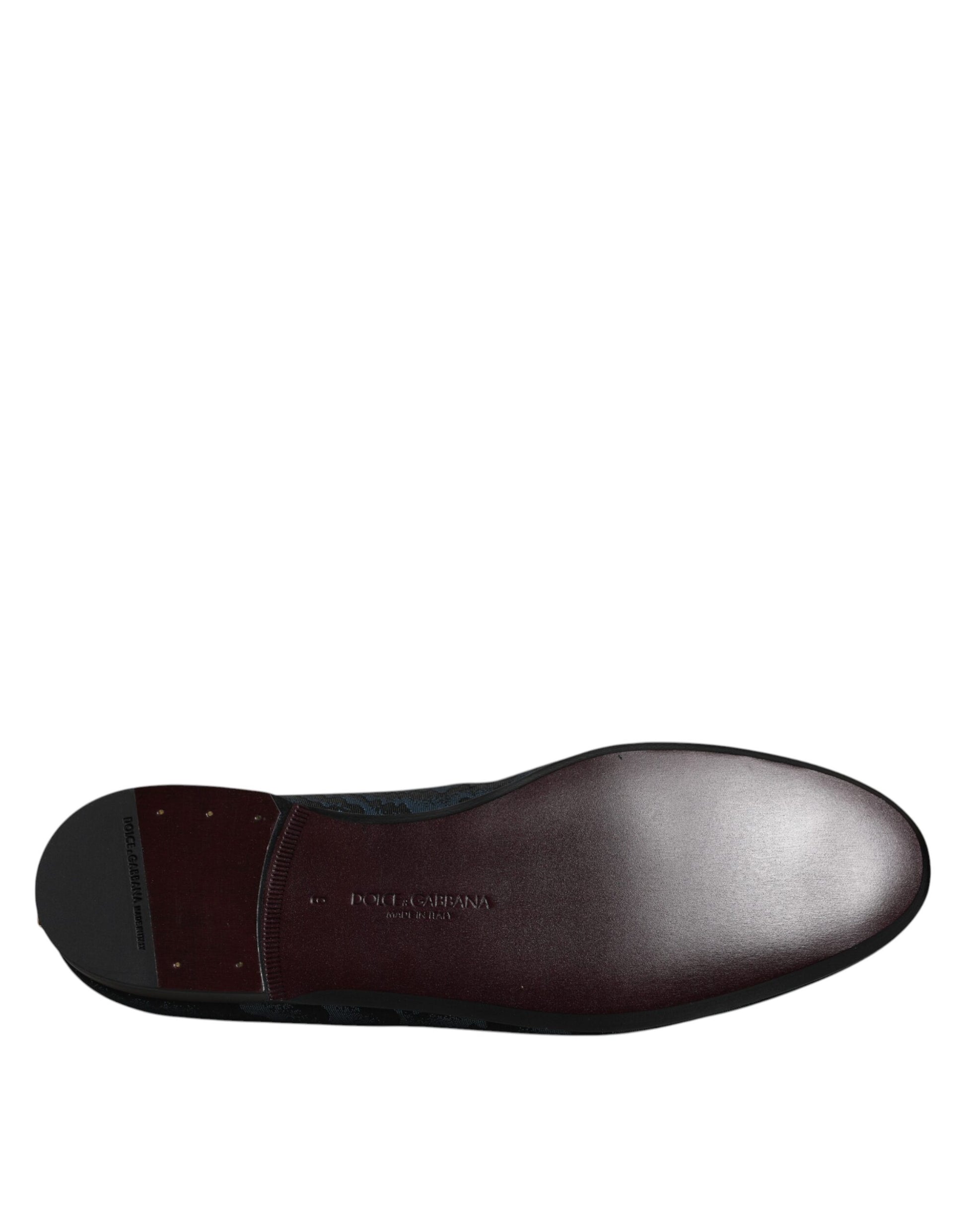 Blue Black Flats Men Loafers Dress Shoes-Dolce & Gabbana-LabelTerrace.com