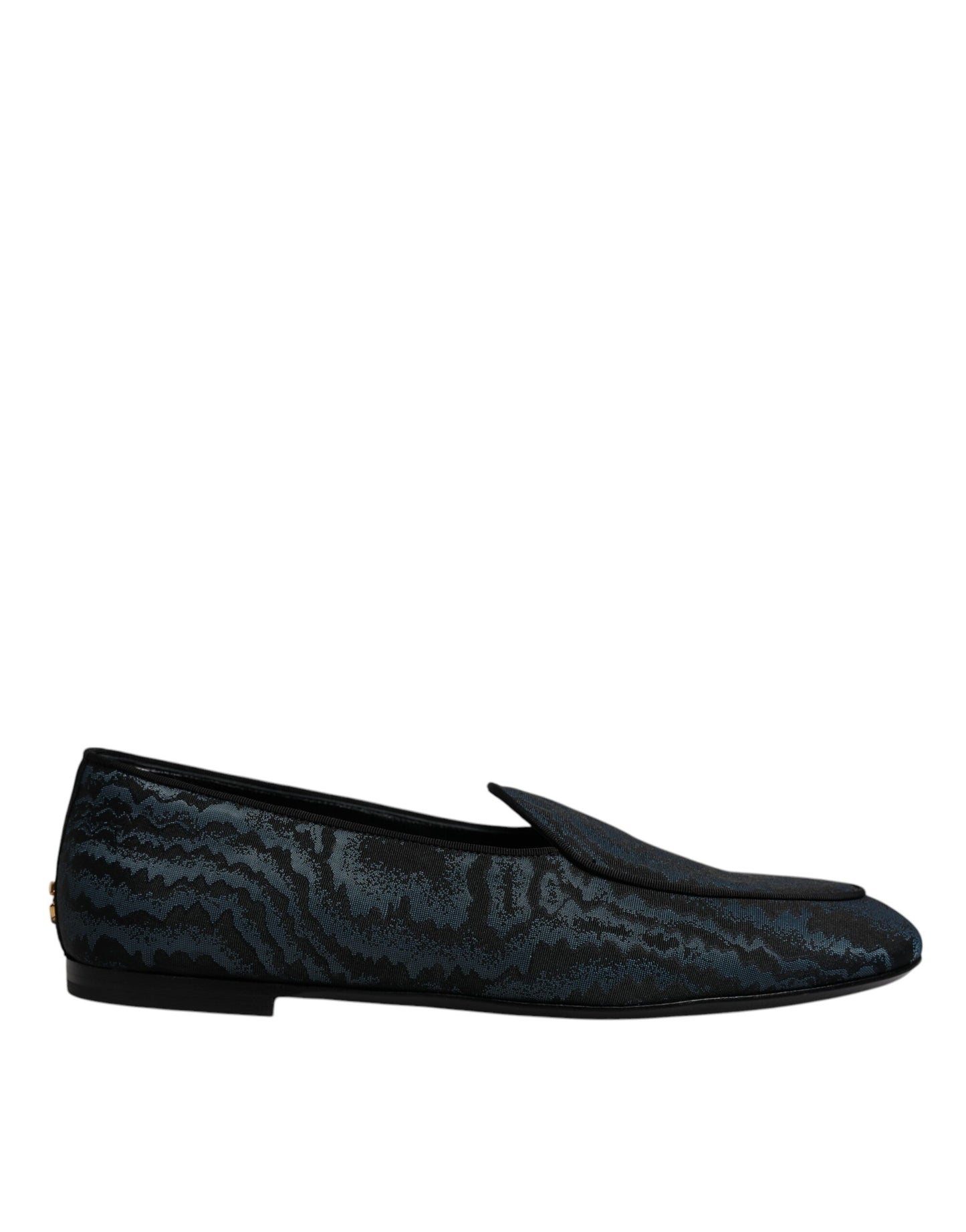Blue Black Flats Men Loafers Dress Shoes-Dolce & Gabbana-LabelTerrace.com
