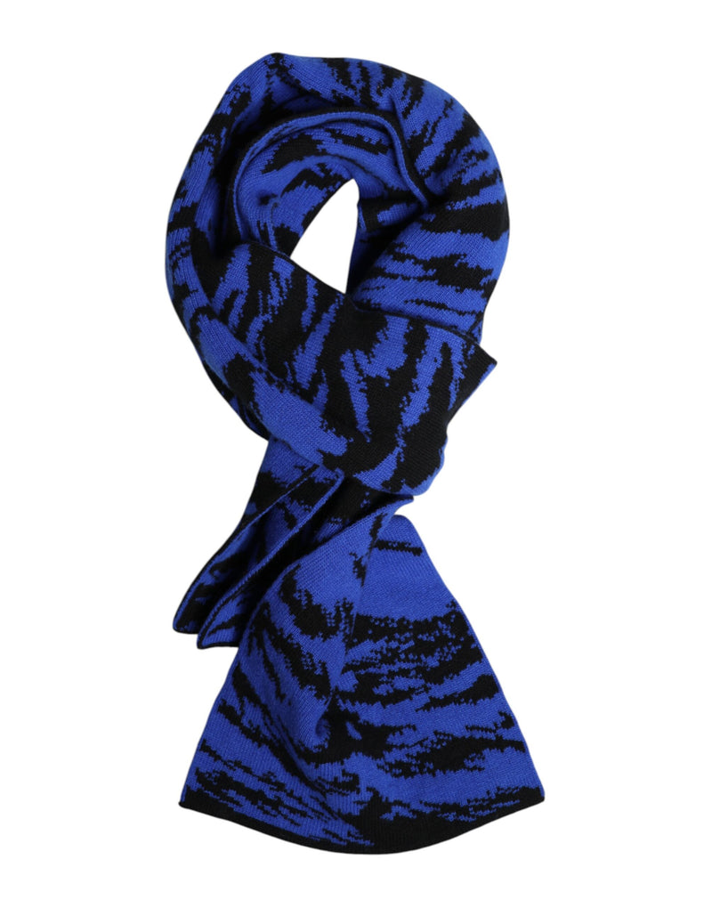 Blue Black Logo Neck Warmer Wrap Shawl Scarf-Dolce & Gabbana-LabelTerrace.com