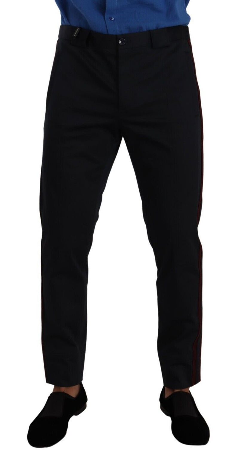 Blue Bordeaux Cotton Skinny Chino Pants-Dolce & Gabbana-LabelTerrace.com