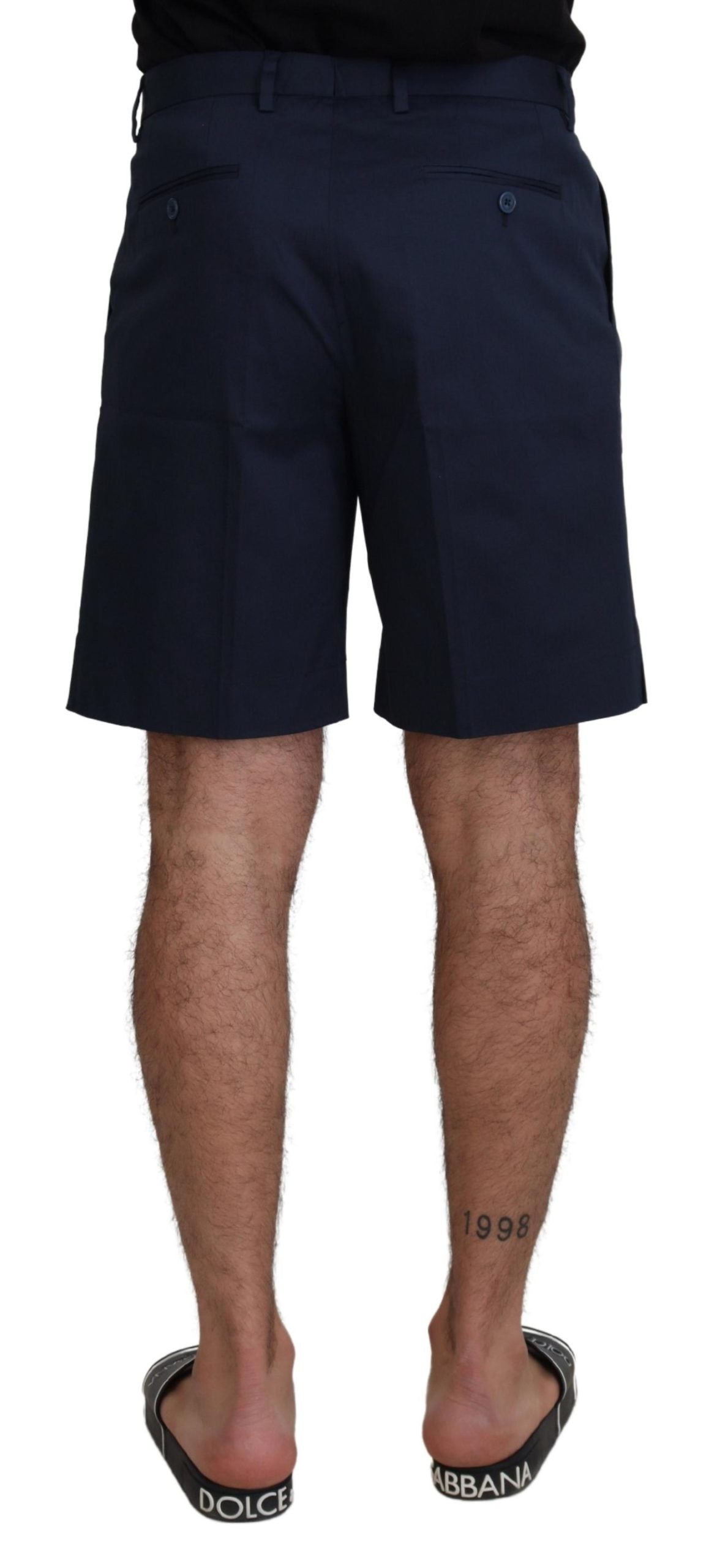 Blue Chinos Cotton Stretch Casual Shorts-Dolce & Gabbana-LabelTerrace.com