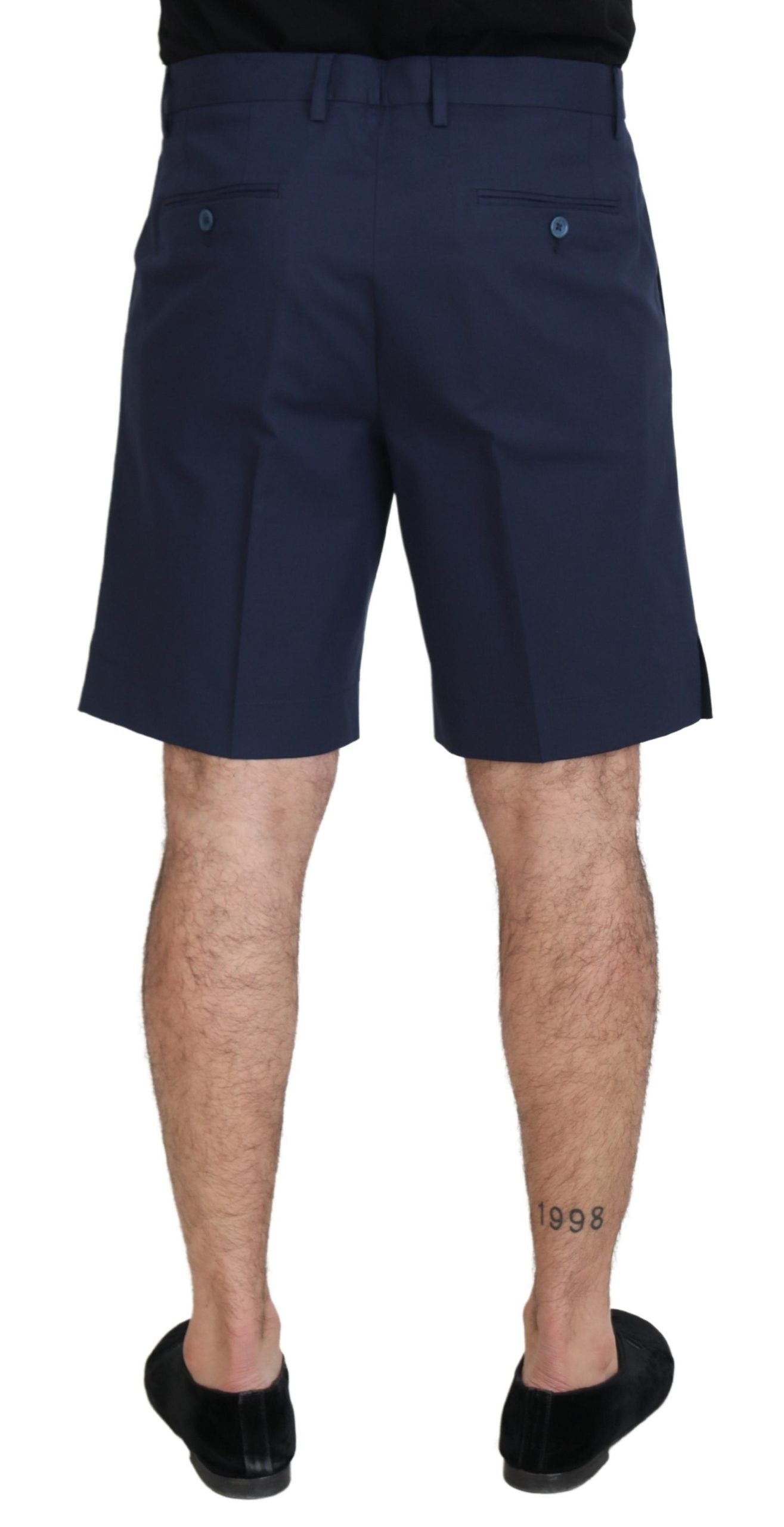 Blue Chinos Cotton Stretch Casual Shorts-Dolce & Gabbana-LabelTerrace.com