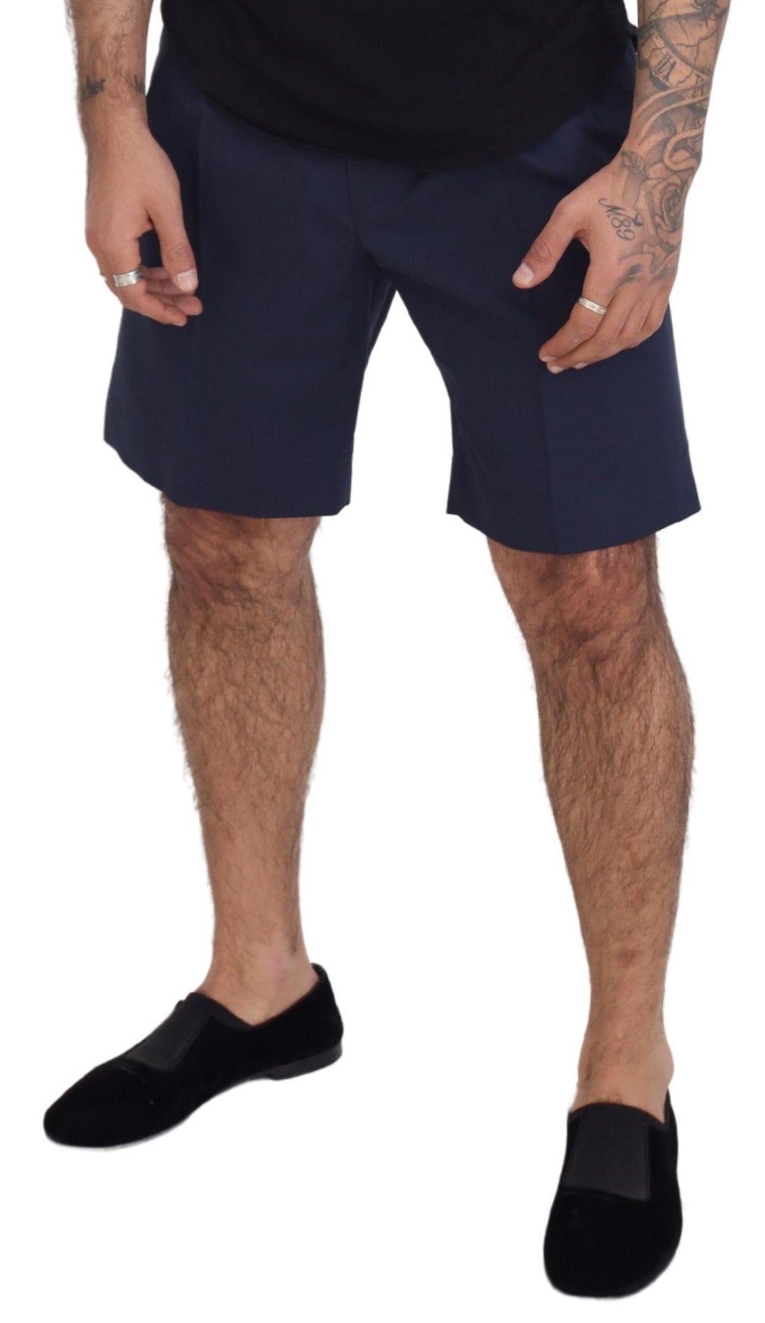 Blue Chinos Cotton Stretch Casual Shorts-Dolce & Gabbana-LabelTerrace.com