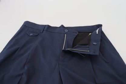 Blue Chinos Cotton Stretch Casual Shorts-Dolce & Gabbana-LabelTerrace.com
