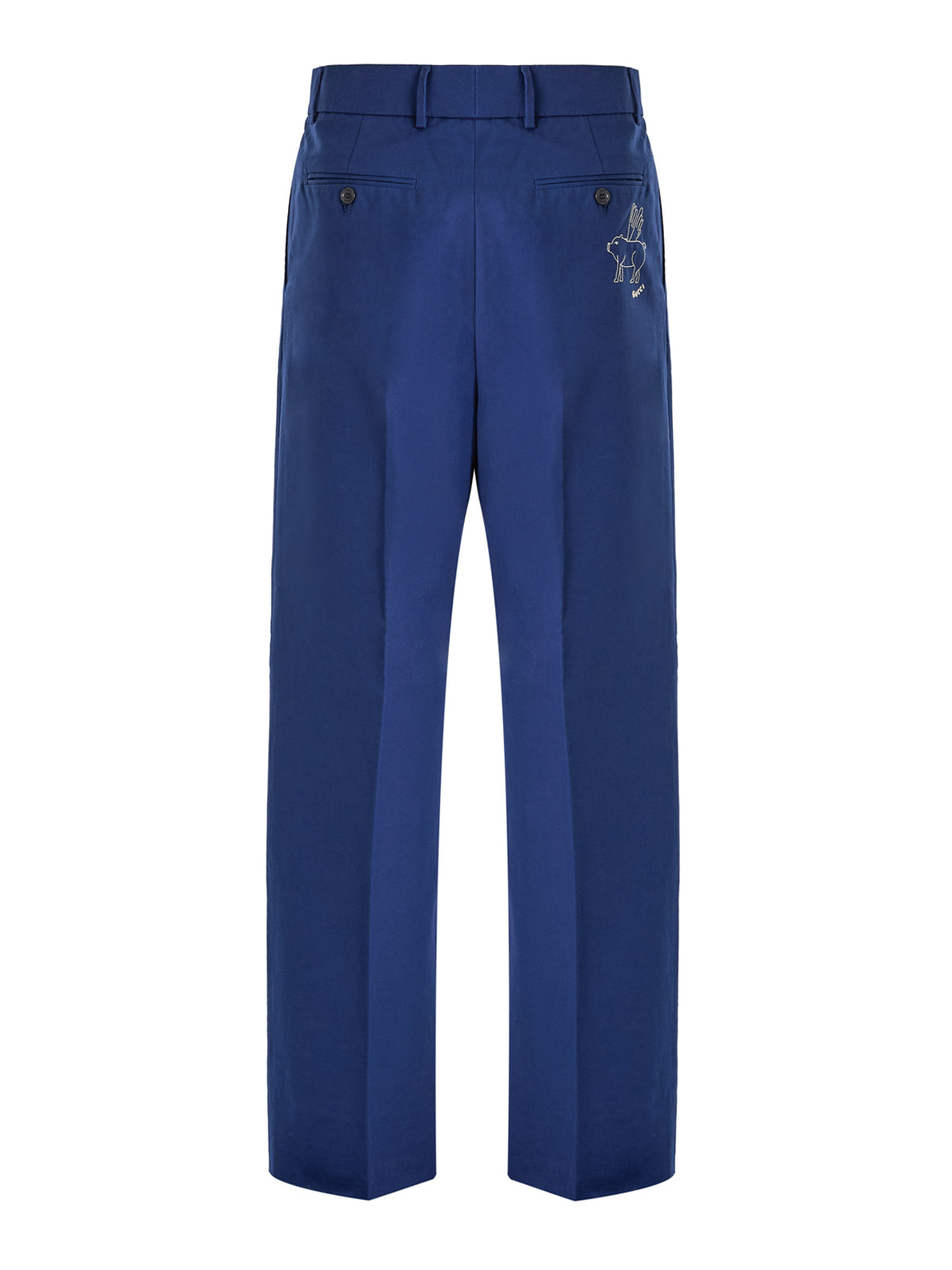 Blue Classic Cotton Pants-Gucci-LabelTerrace.com