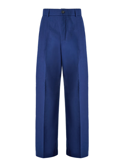 Blue Classic Cotton Pants-Gucci-LabelTerrace.com