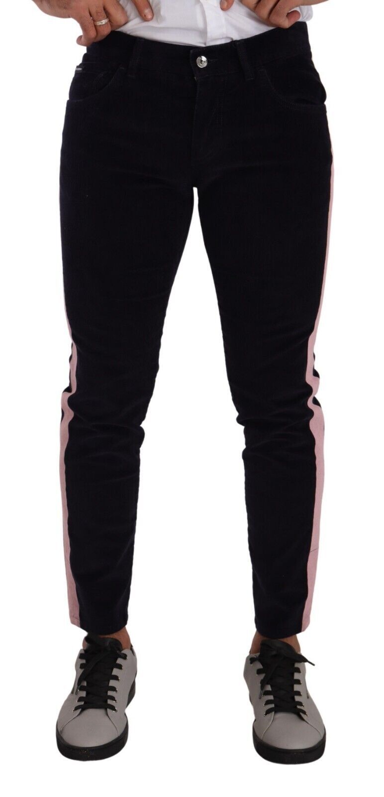 Blue Corduroy Cotton Stretch Skinny Jeans-Dolce & Gabbana-LabelTerrace.com