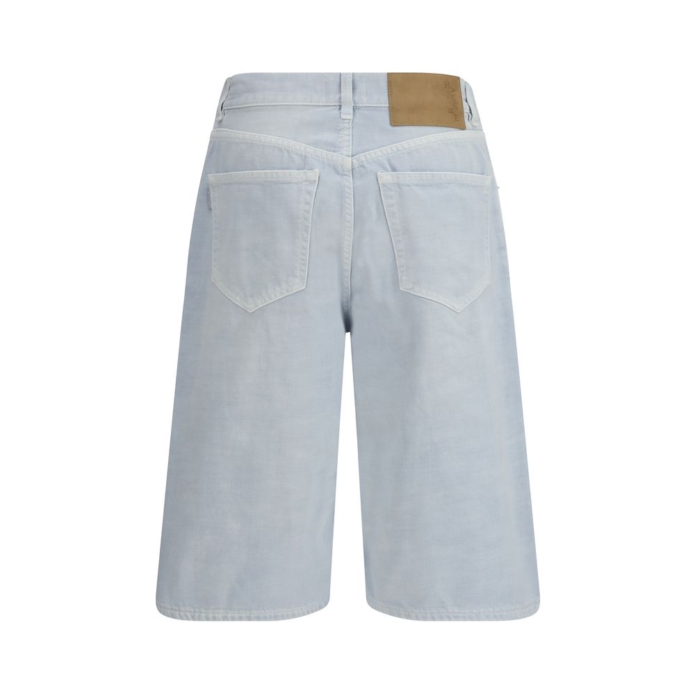 Blue Cotton Bermuda Shorts