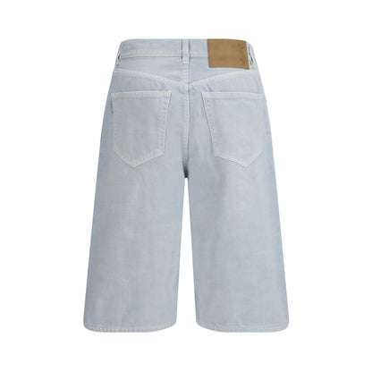 Blue Cotton Bermuda Shorts