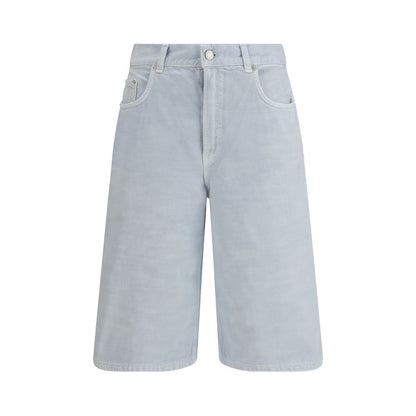 Blue Cotton Bermuda Shorts