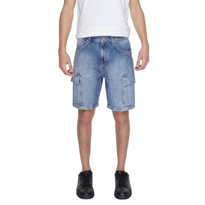 Blue Cotton Bermuda