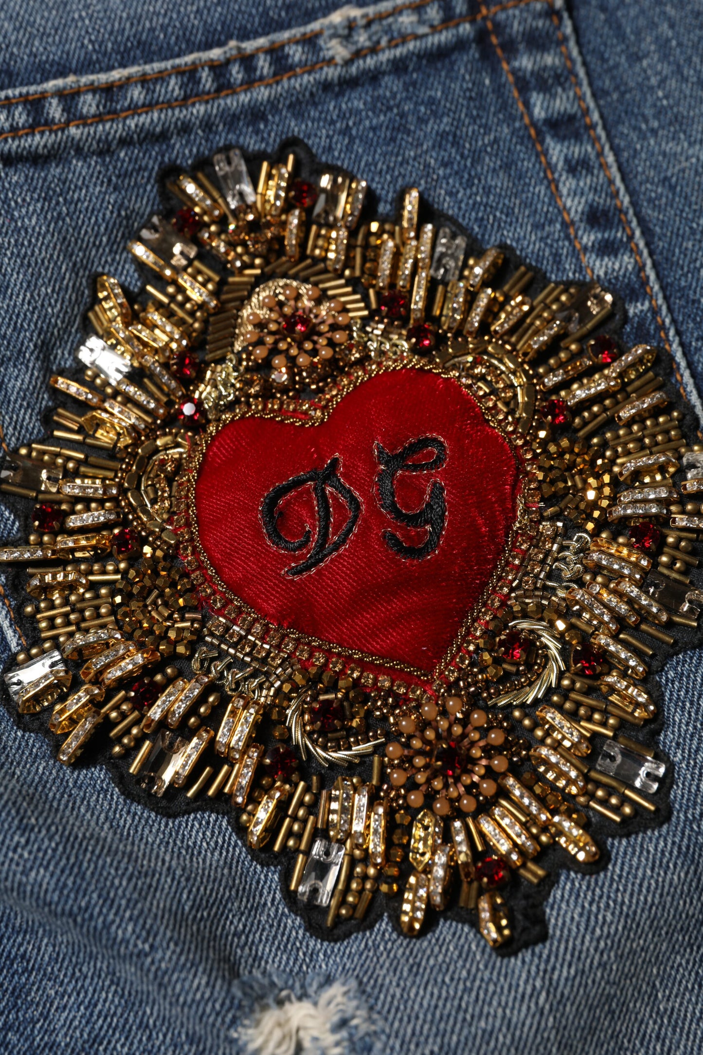 بنطال جينز أزرق قطني ممزق 