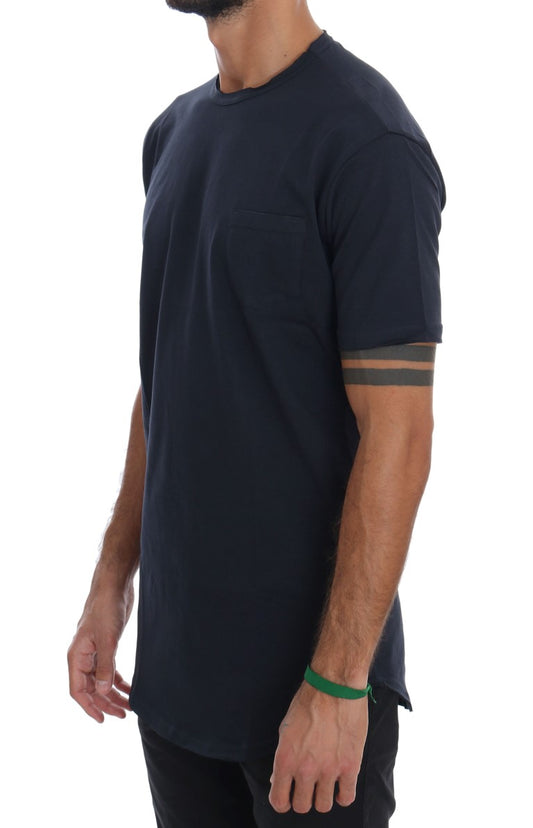 Blue Cotton Crewneck T-Shirt-Daniele Alessandrini-LabelTerrace.com