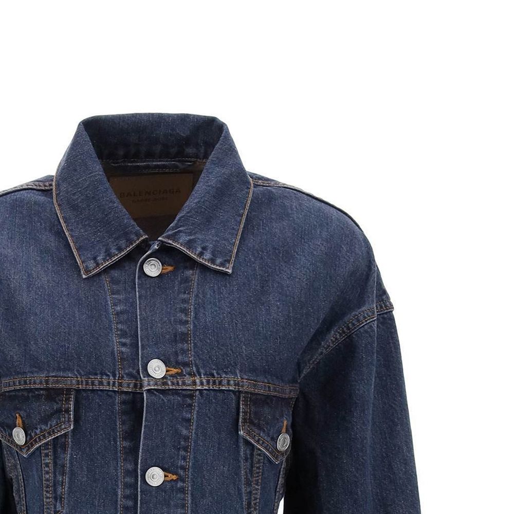 'Hourglass' Denim Jacket-Balenciaga-LabelTerrace.com