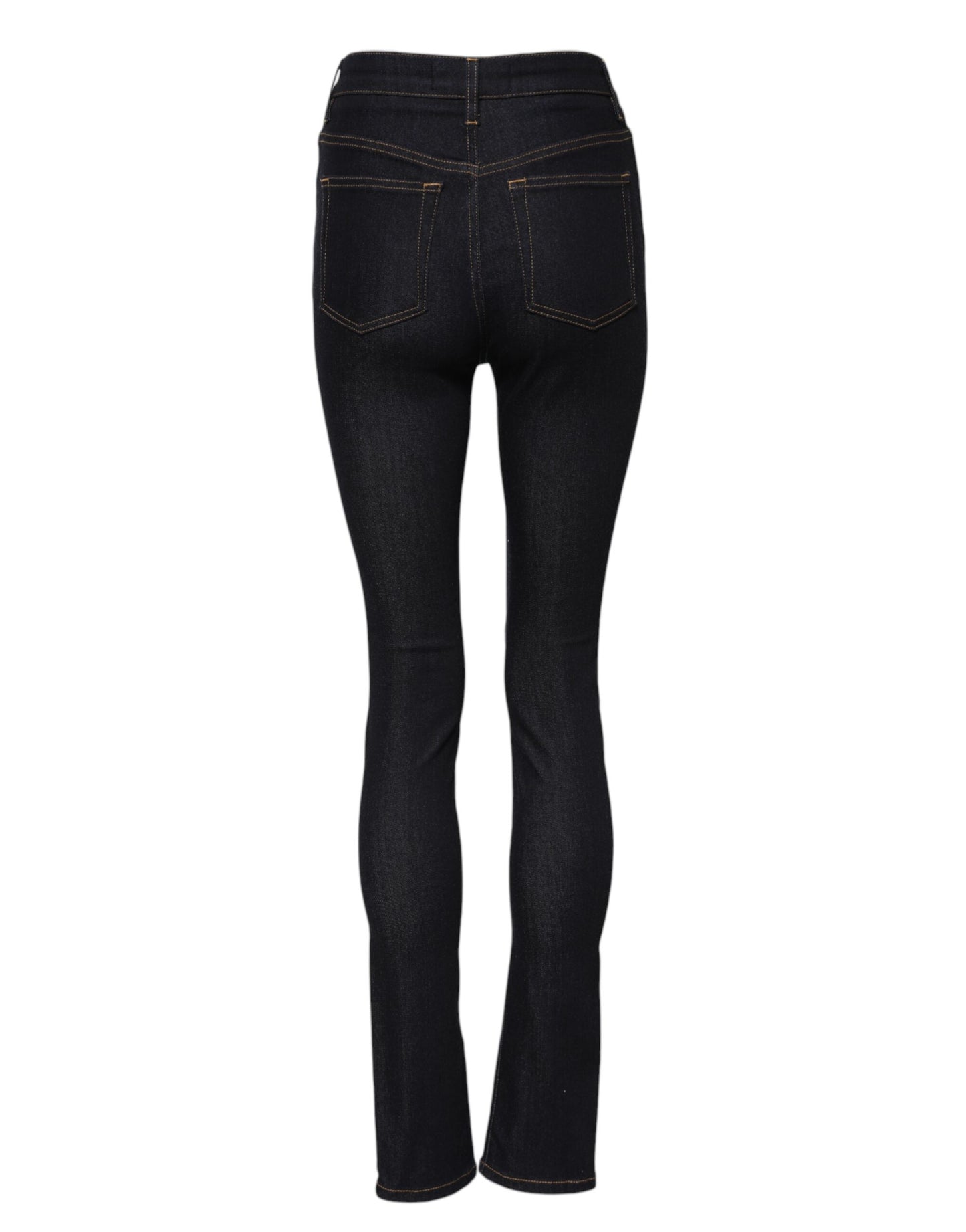 Blue Cotton High Waist Skinny Denim Jeans-Dolce & Gabbana-LabelTerrace.com