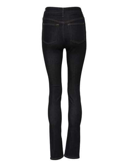 Blue Cotton High Waist Skinny Denim Jeans-Dolce & Gabbana-LabelTerrace.com