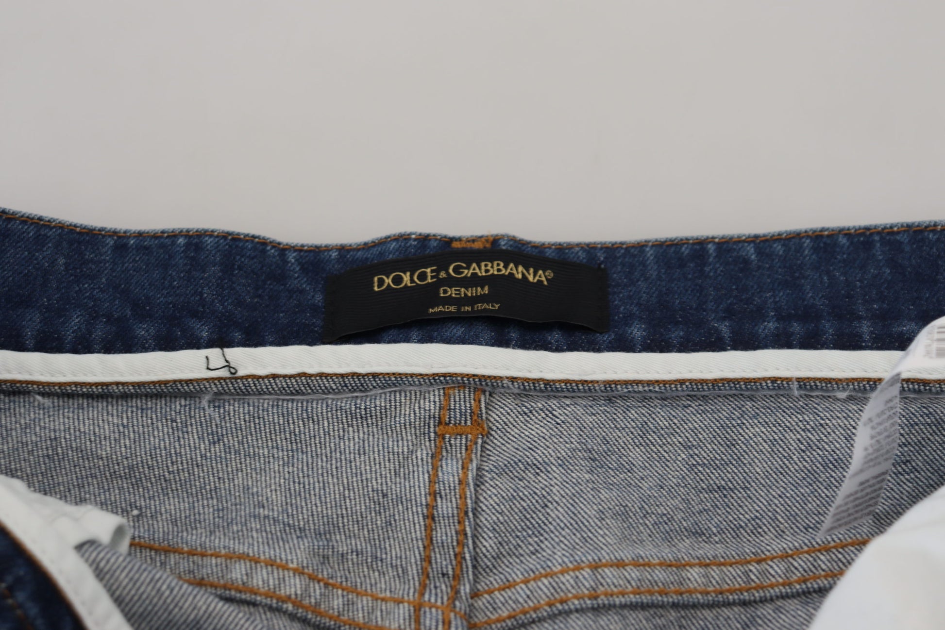 Blue Cotton High Waist Skinny Denim Jeans-Dolce & Gabbana-LabelTerrace.com